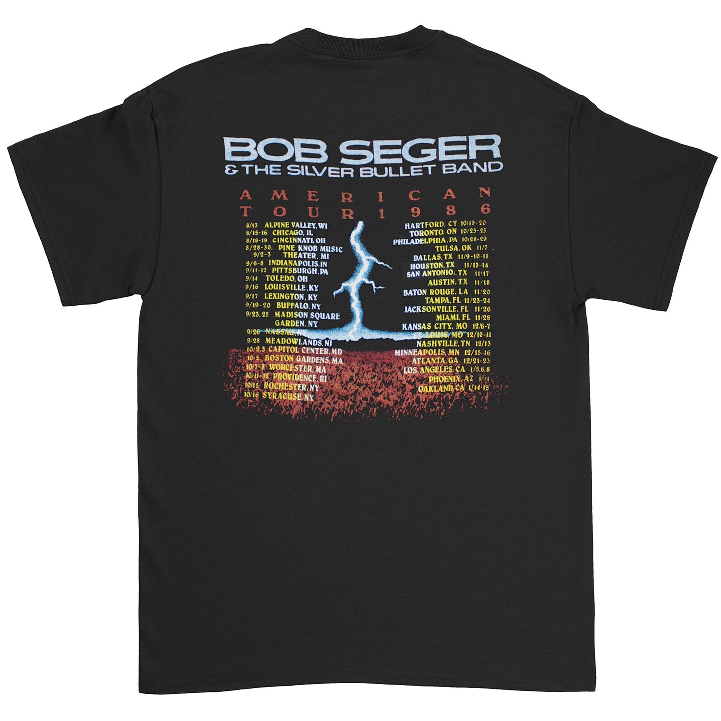 Bob Seger & The Silver Bullet Band Tour '86 T-shirt