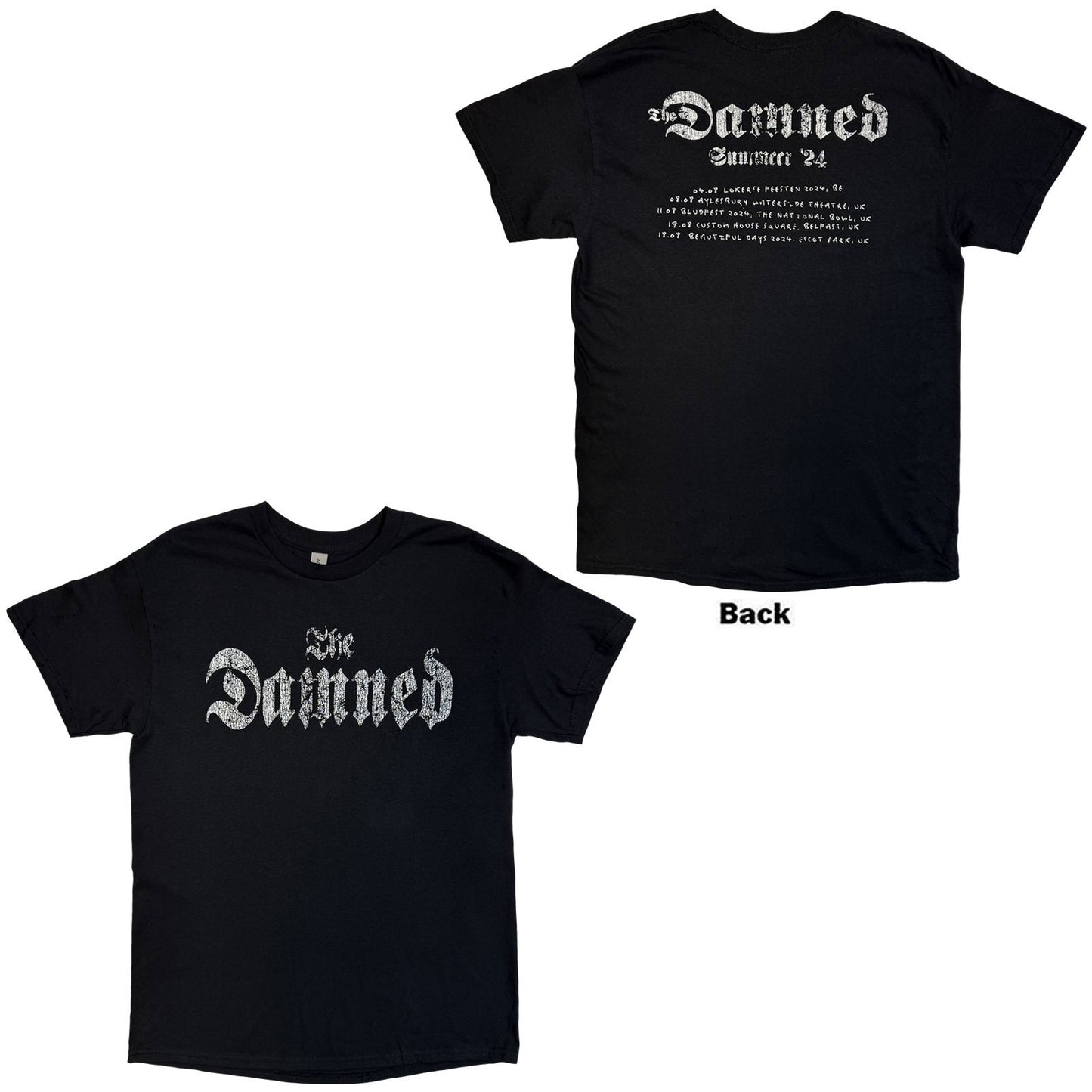 Damned Distressed Logo Eu Tour Summer 24 T-shirt Front