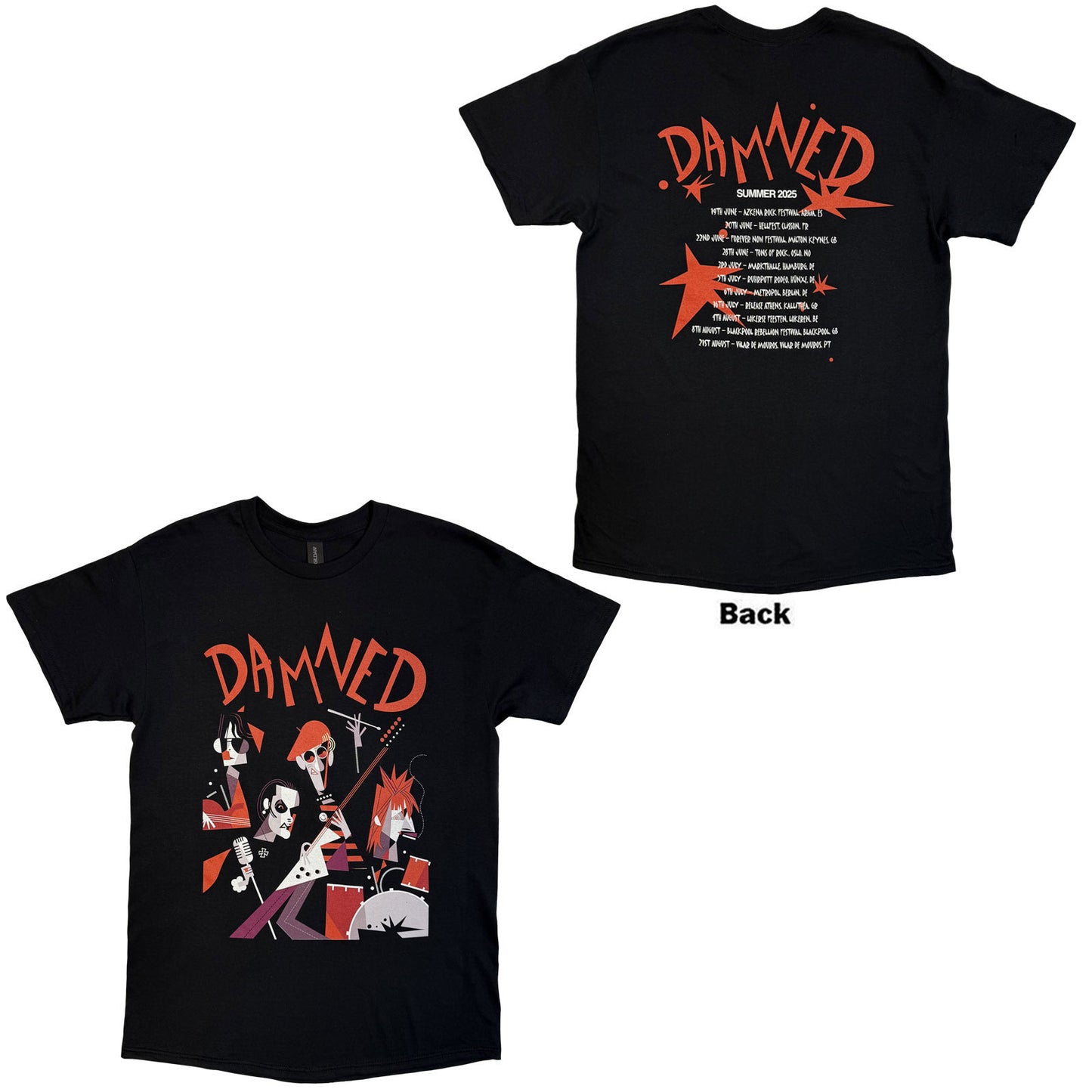Damned Cartoon Eu Tour Summer 25 T-shirt
