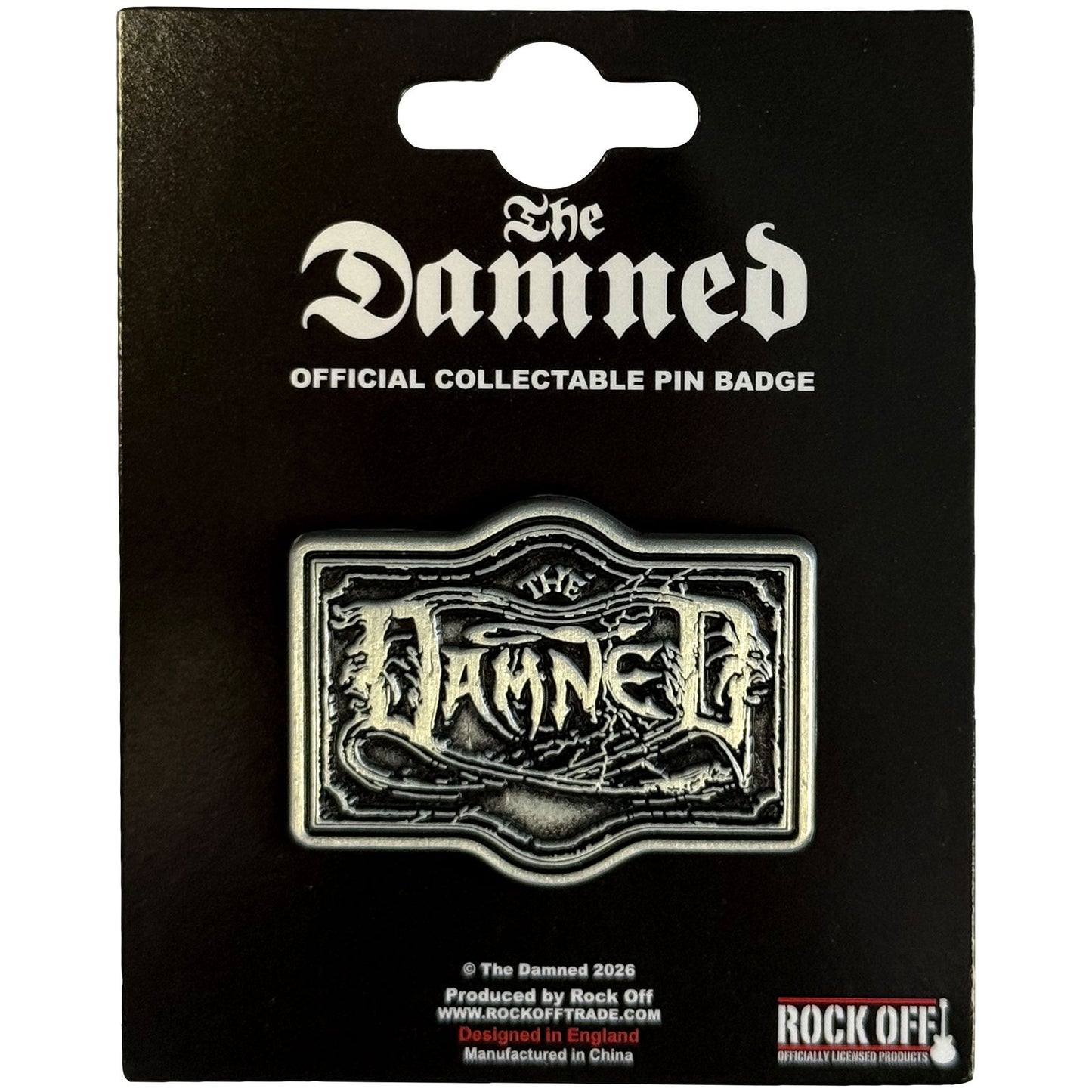 Damned The Black Album Logo Pewter Pin Badge Front