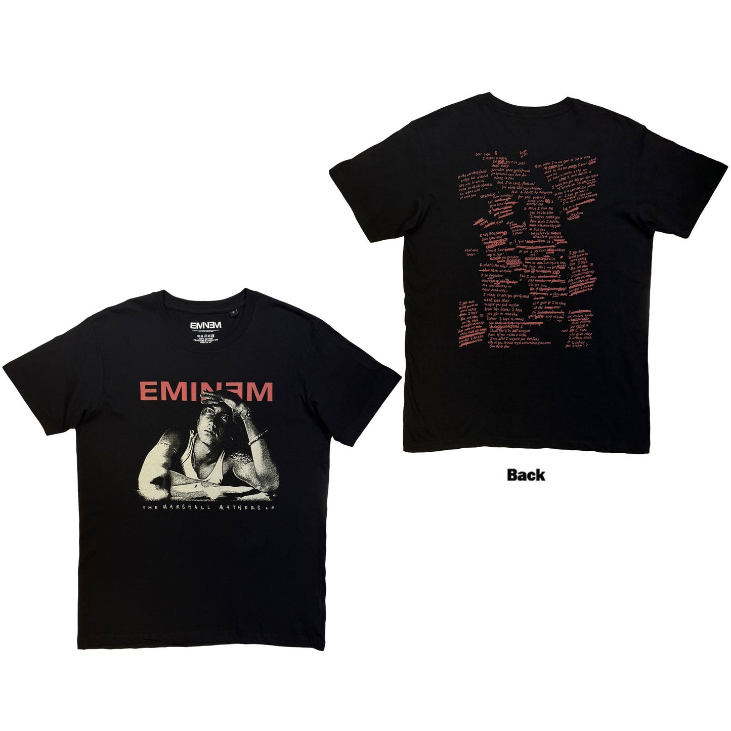 Eminem Script Lyrics T-shirt Front