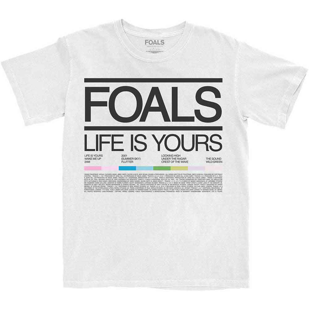 Foals Life Is Yours Song List T-shirt Front