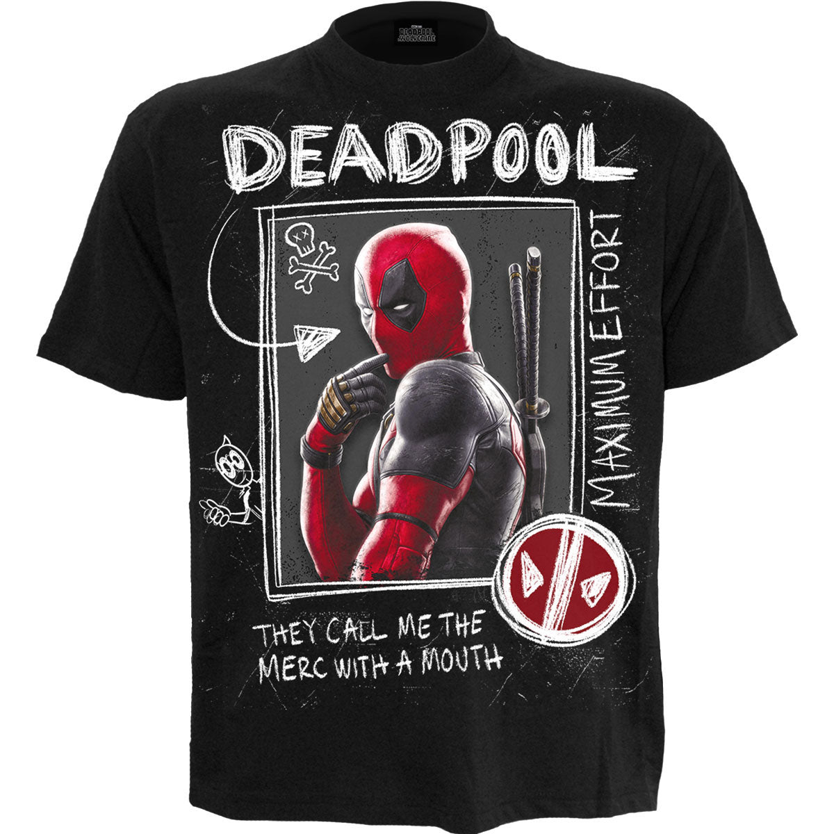 Marvel Comics Deadpool Wolverine Sketches T-shirt Front