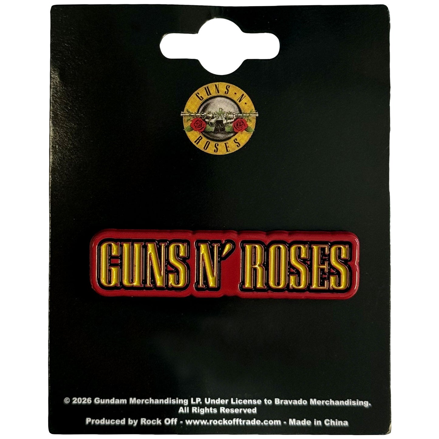 Guns N Roses Text Logo Pewter Pin Badge Front