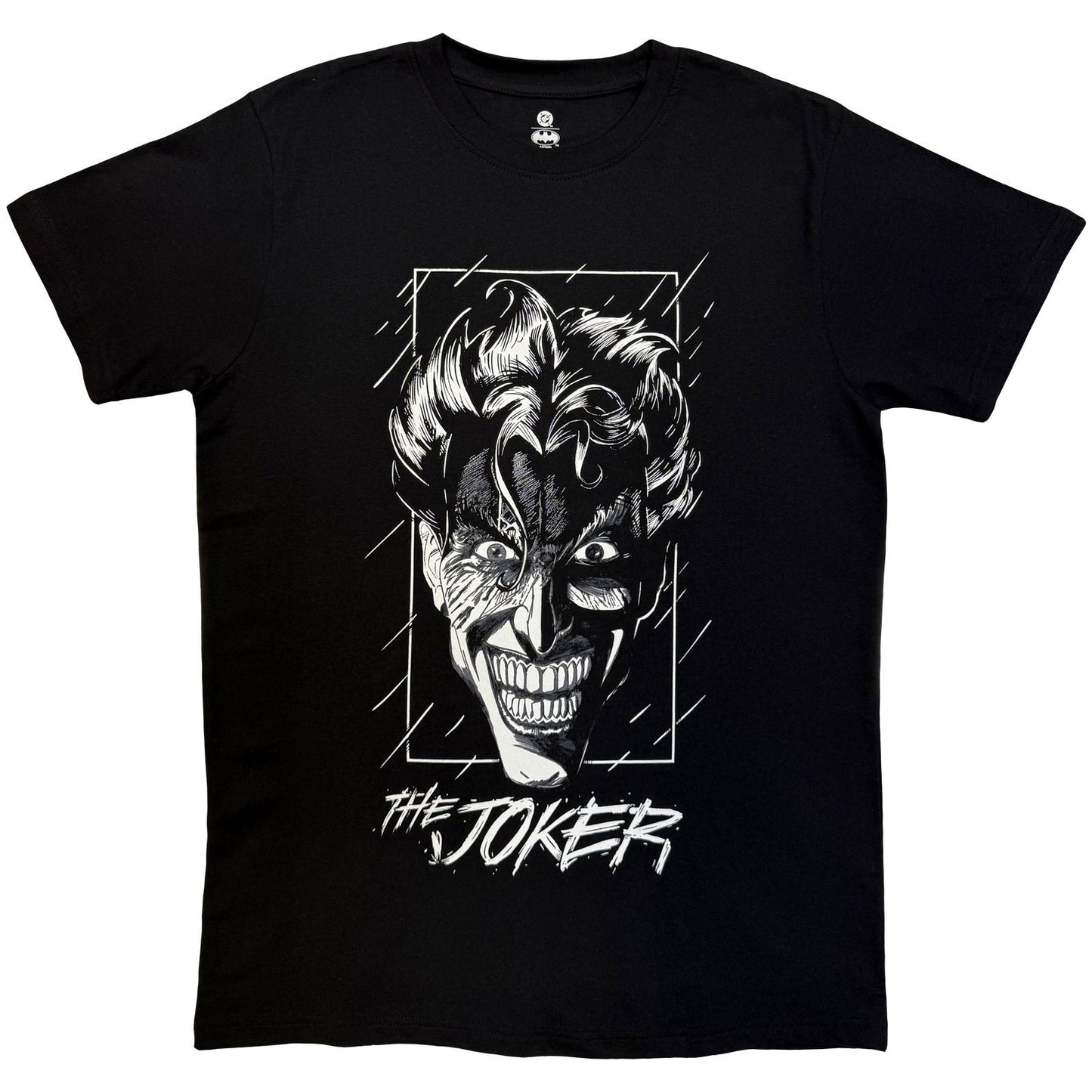 Dc Comics Joker Black & White Grin T-shirt Front
