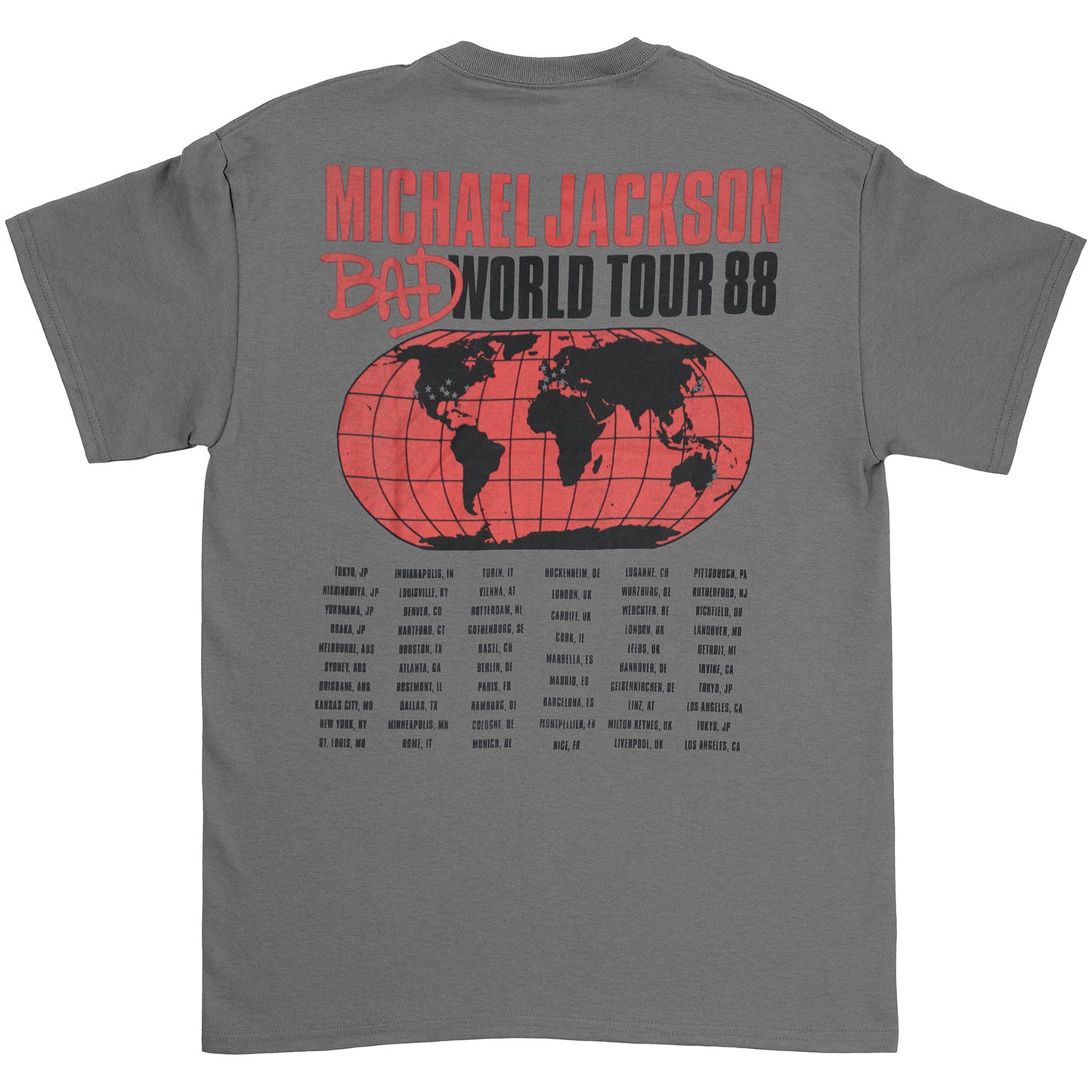 Michael Jackson Bad World Tour '88 T-shirt Back