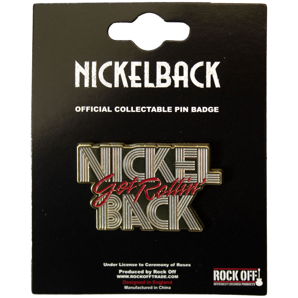 Nickelback Get Rollin' Pewter Pin Badge Front
