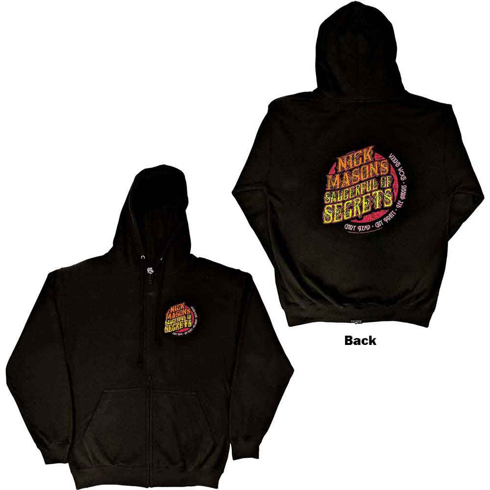 Nick Mason's Saucerful Of Secrets Logo Zippered Hooded Sweatshirt Front