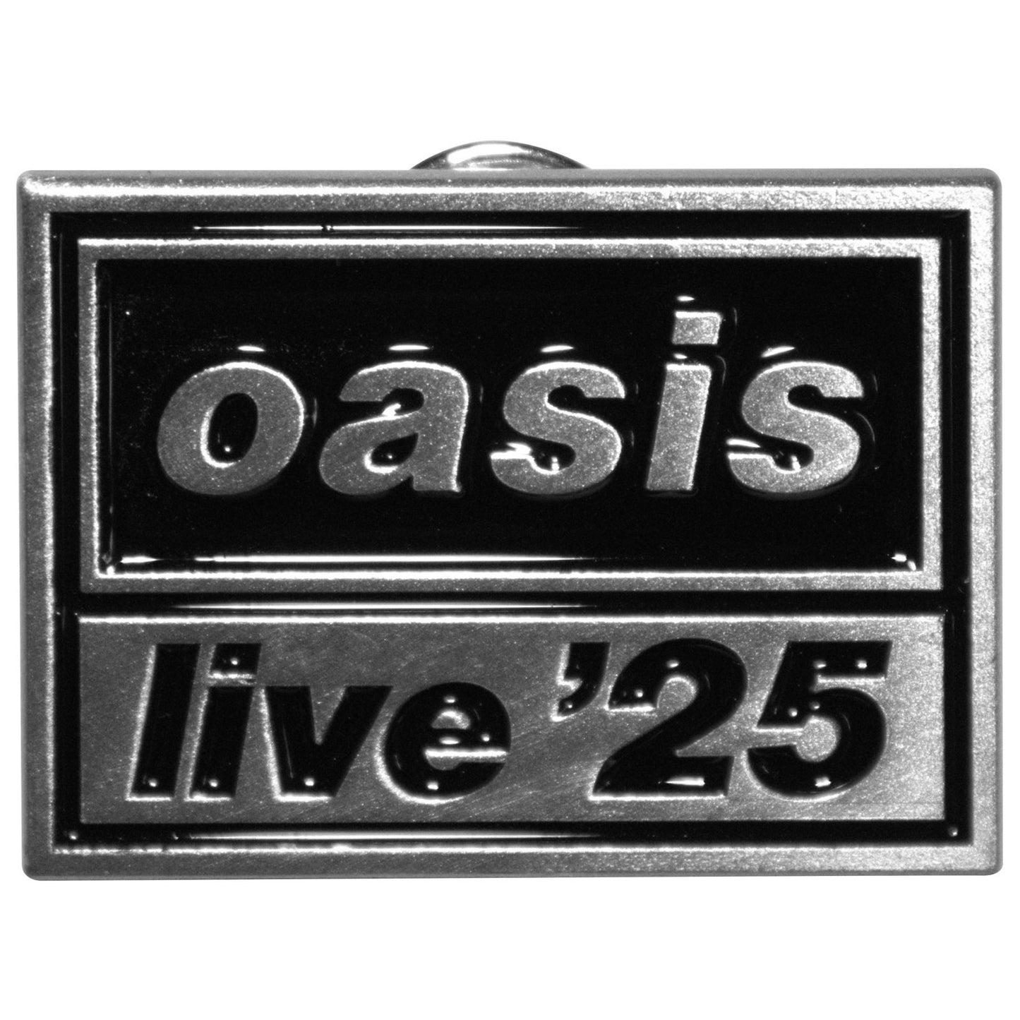 Oasis Live '25 Logo Pewter Pin Badge Front