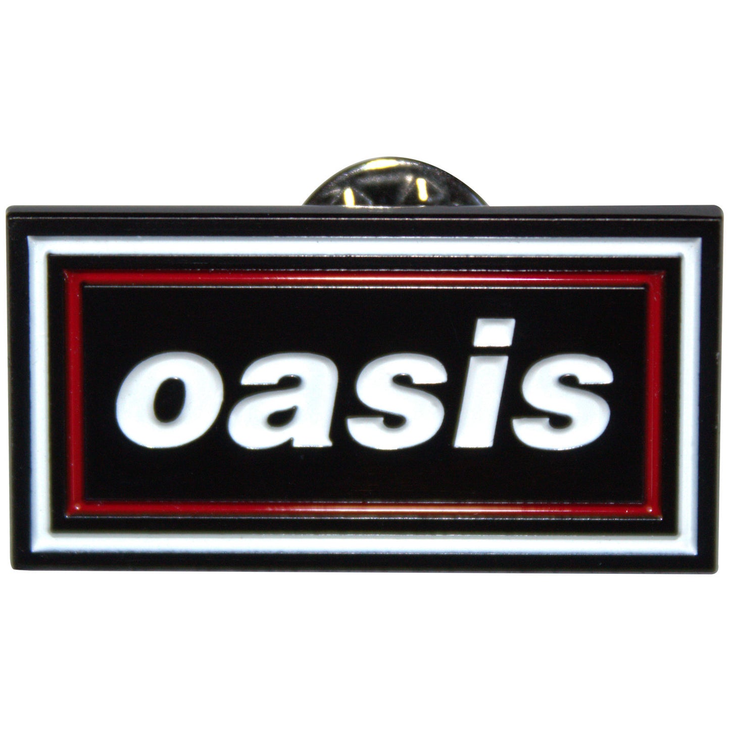 Oasis Decca Logo Red & Navy Retro Pewter Pin Badge