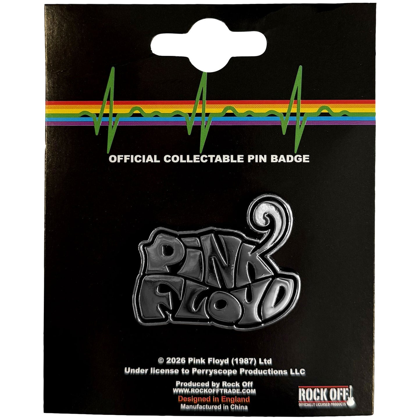Pink Floyd Swirl Logo Pewter Pin Badge Front