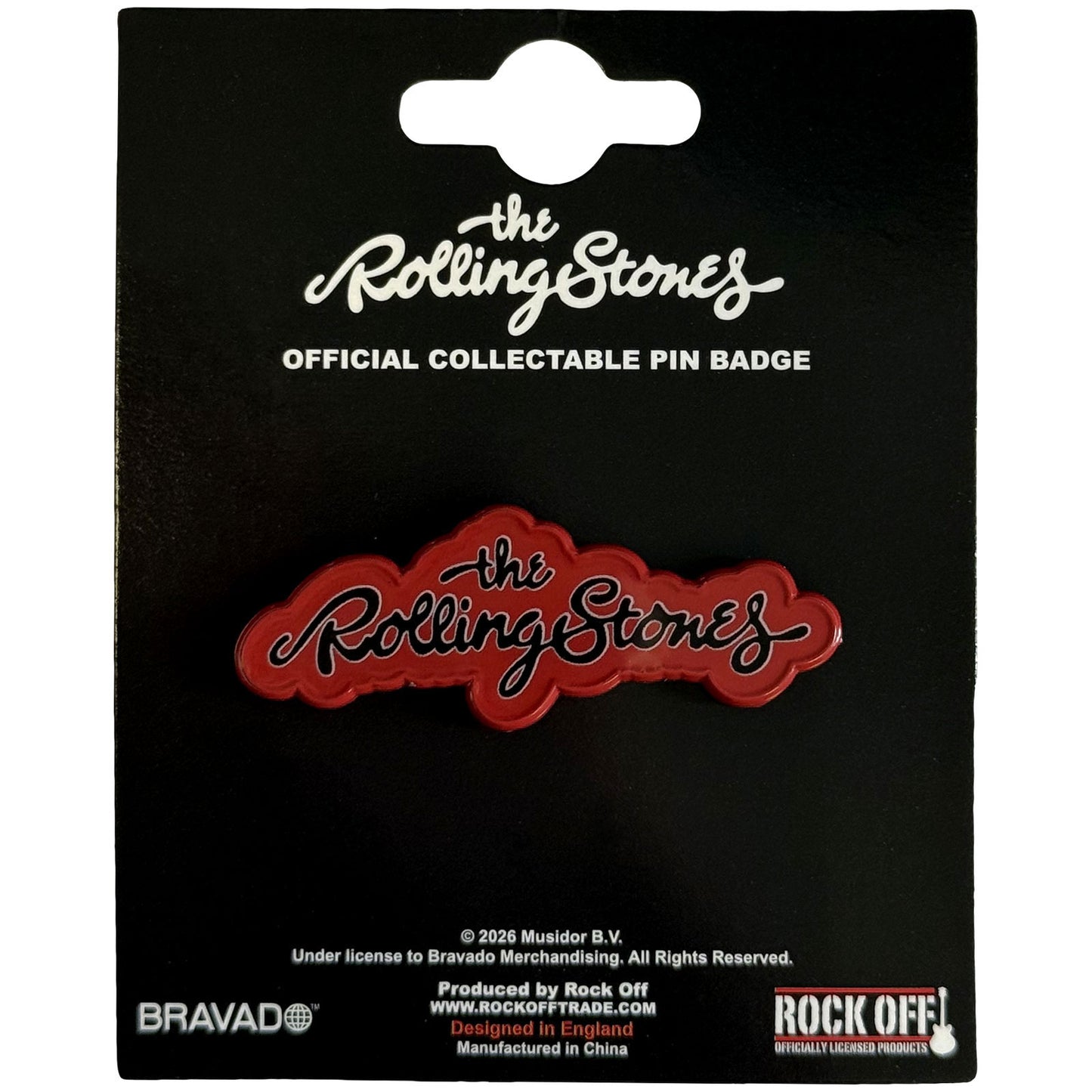 Rolling Stones Script Logo Pewter Pin Badge Front