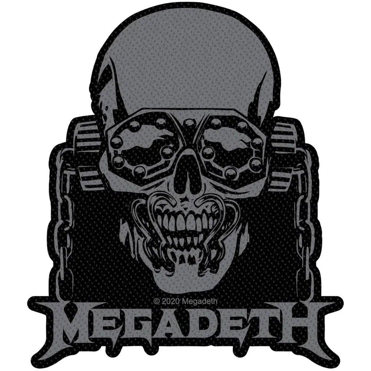 Megadeth Vic Rattlehead Cut Out Woven Patch Front