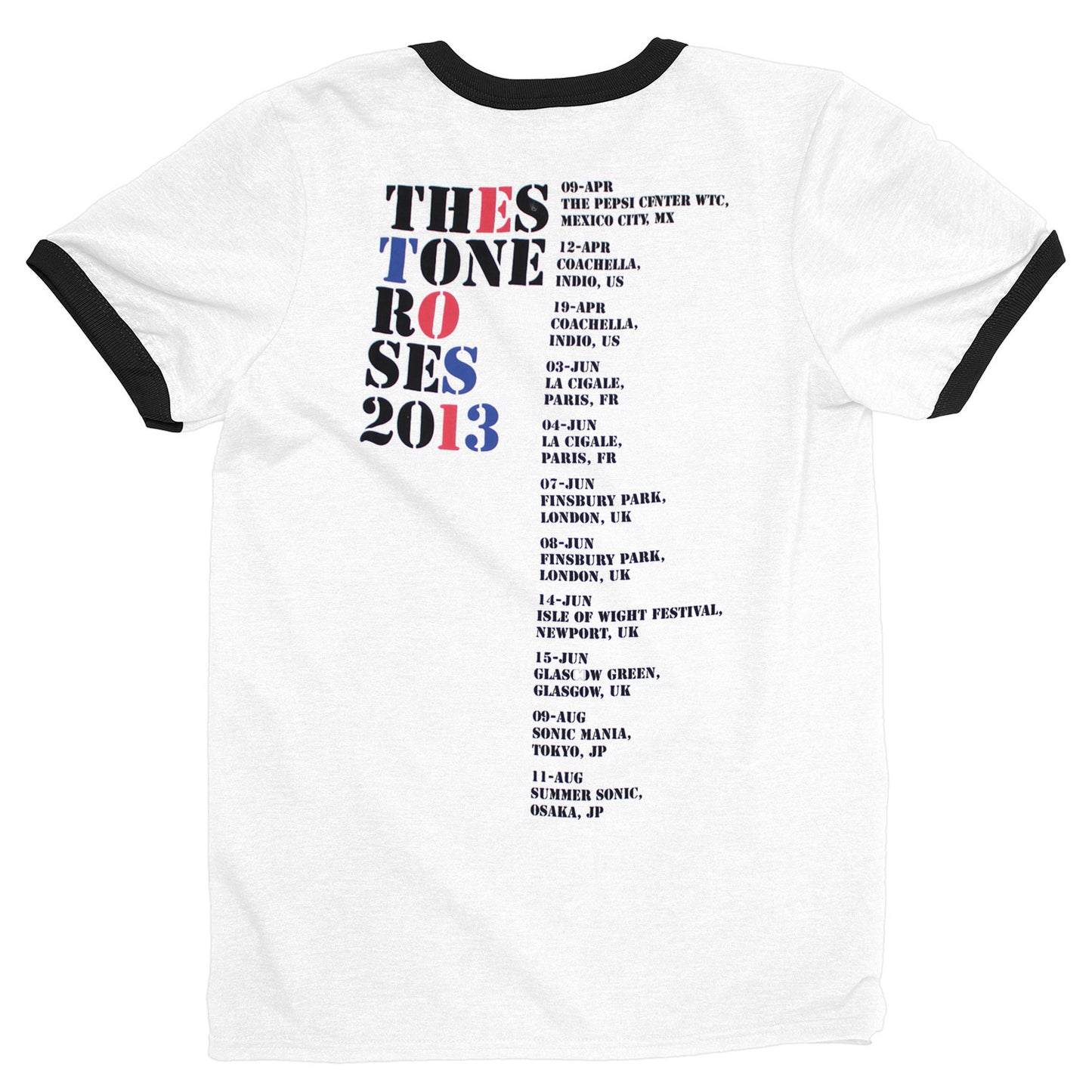 Stone Roses 2013 Tour Ringer T-shirt Back