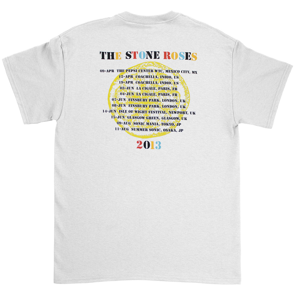 Stone Roses Tour 2013 T-shirt Back