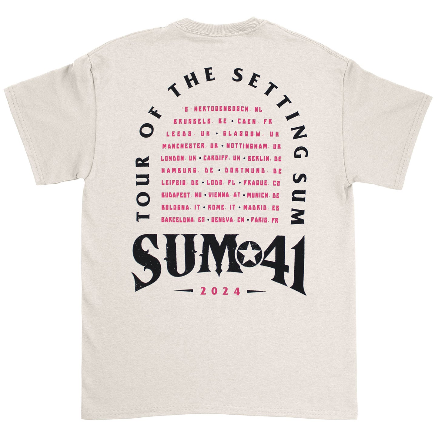 Sum 41 Tour '24 Pt.2 Pink Skull T-shirt Back