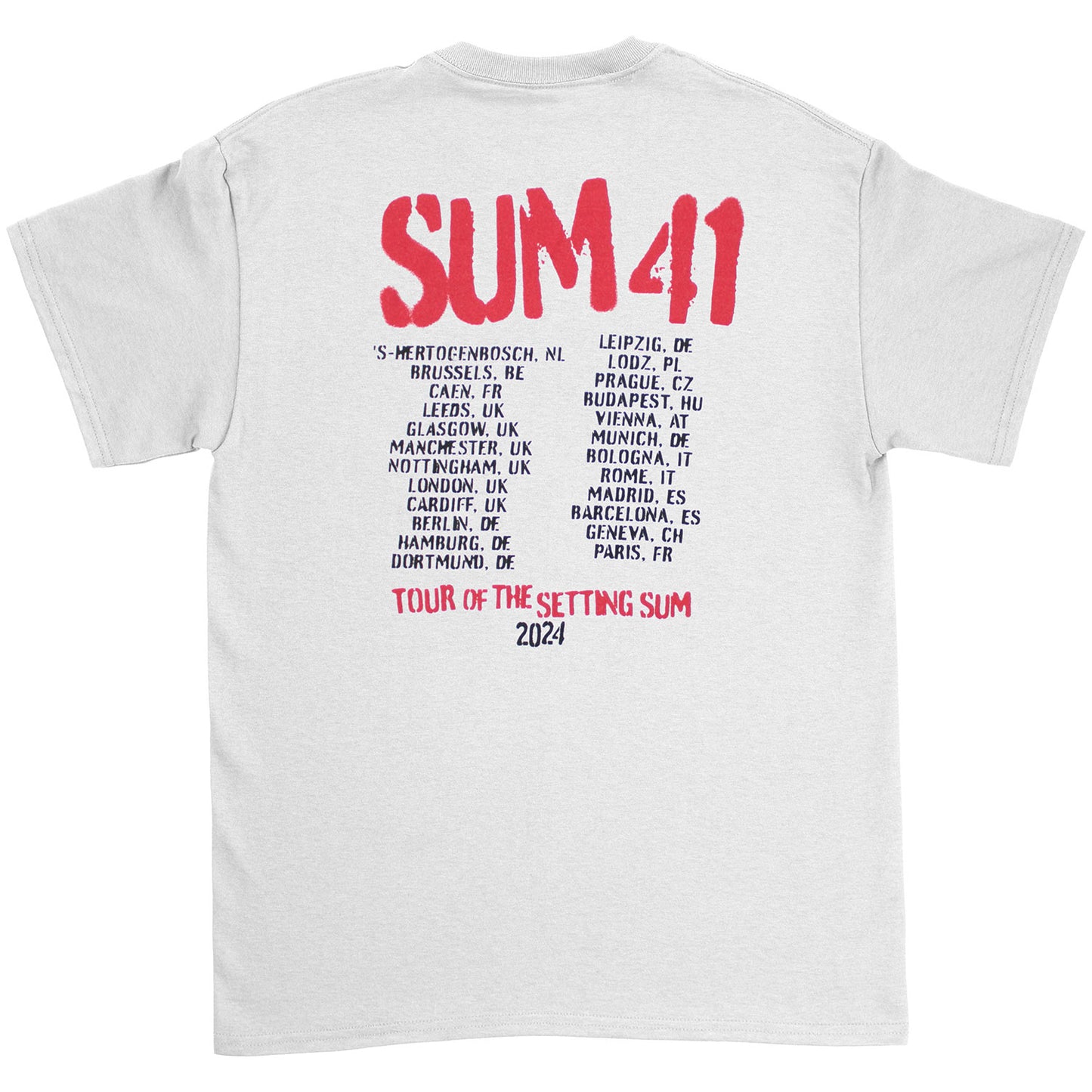 Sum 41 Tour '24 Pt.2 Spray Paint T-shirt Back
