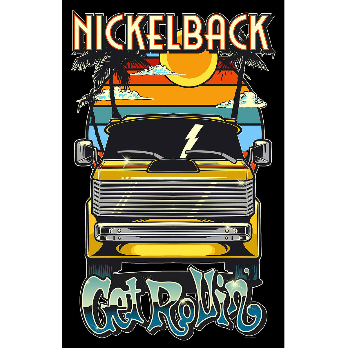 Nickelback Get Rollin' Poster Flag Front