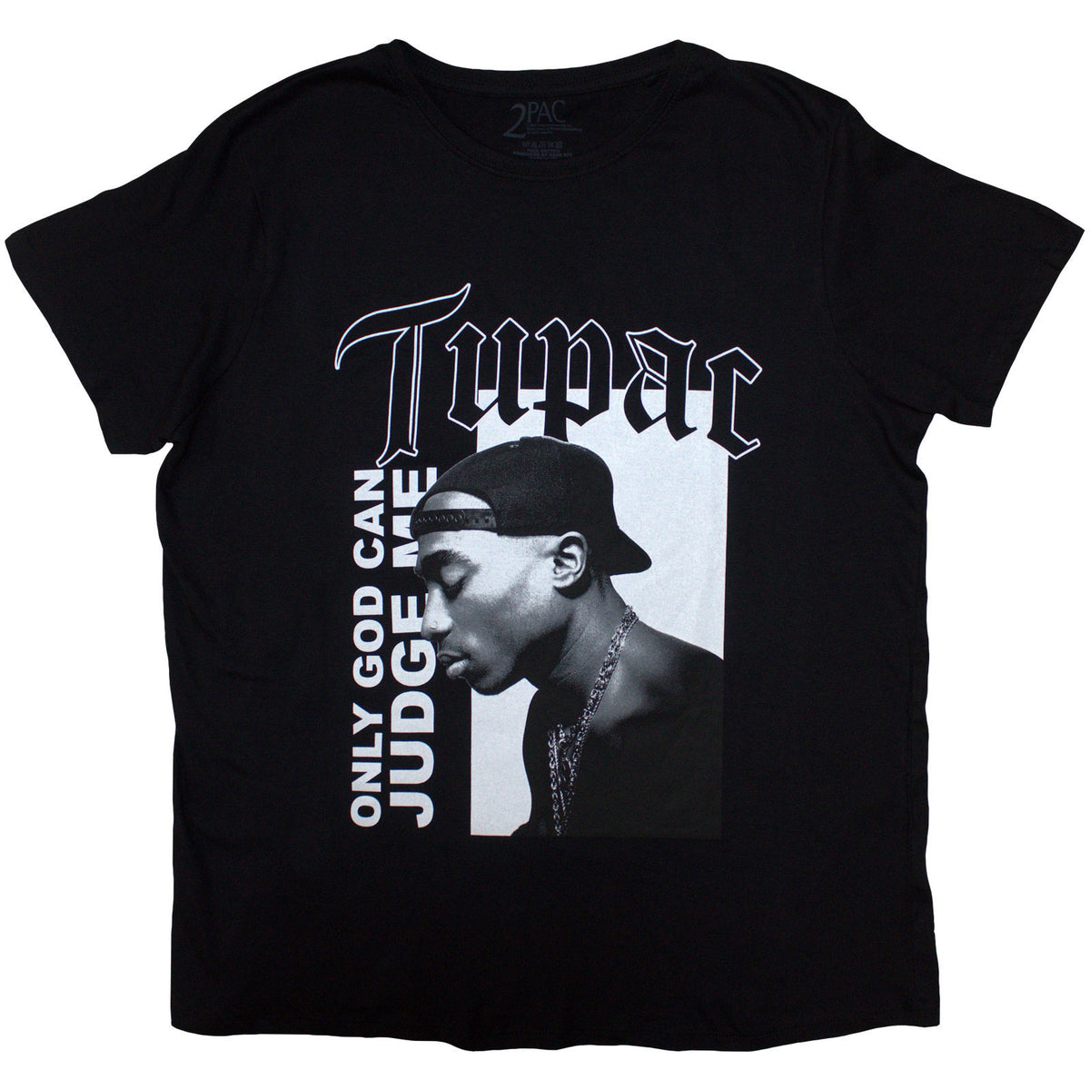 Tupac Only God Text T-shirt Front