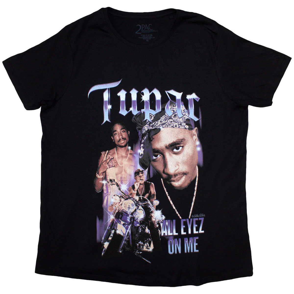 Tupac All Eyez Blue Homage T-shirt Front