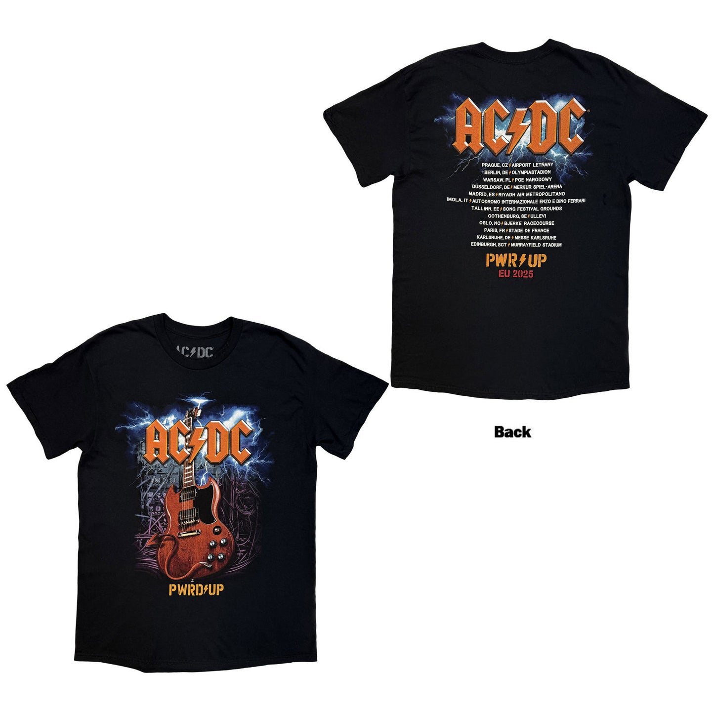 AC/DC Guitar Eu Tour '25 T-shirt Front