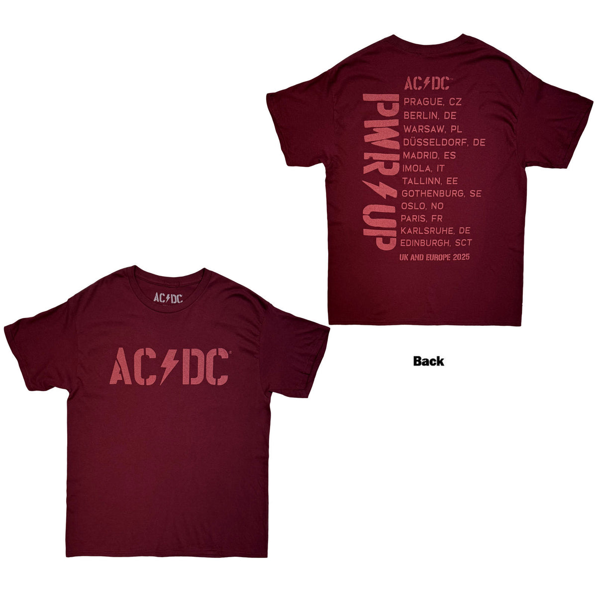 AC/DC Logo Eu Tour '25 T-shirt Front