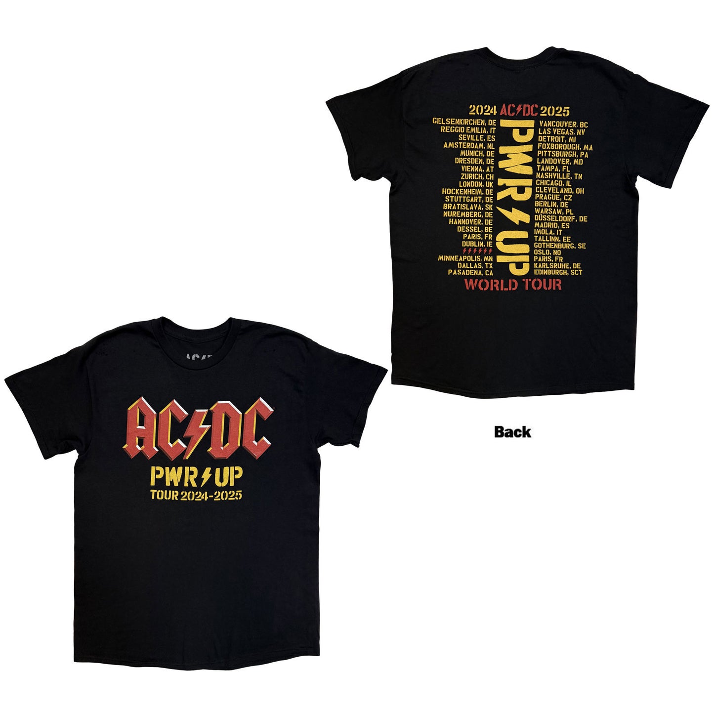 AC/DC Pwr-up Logo World Tour '24-'25 T-shirt Front
