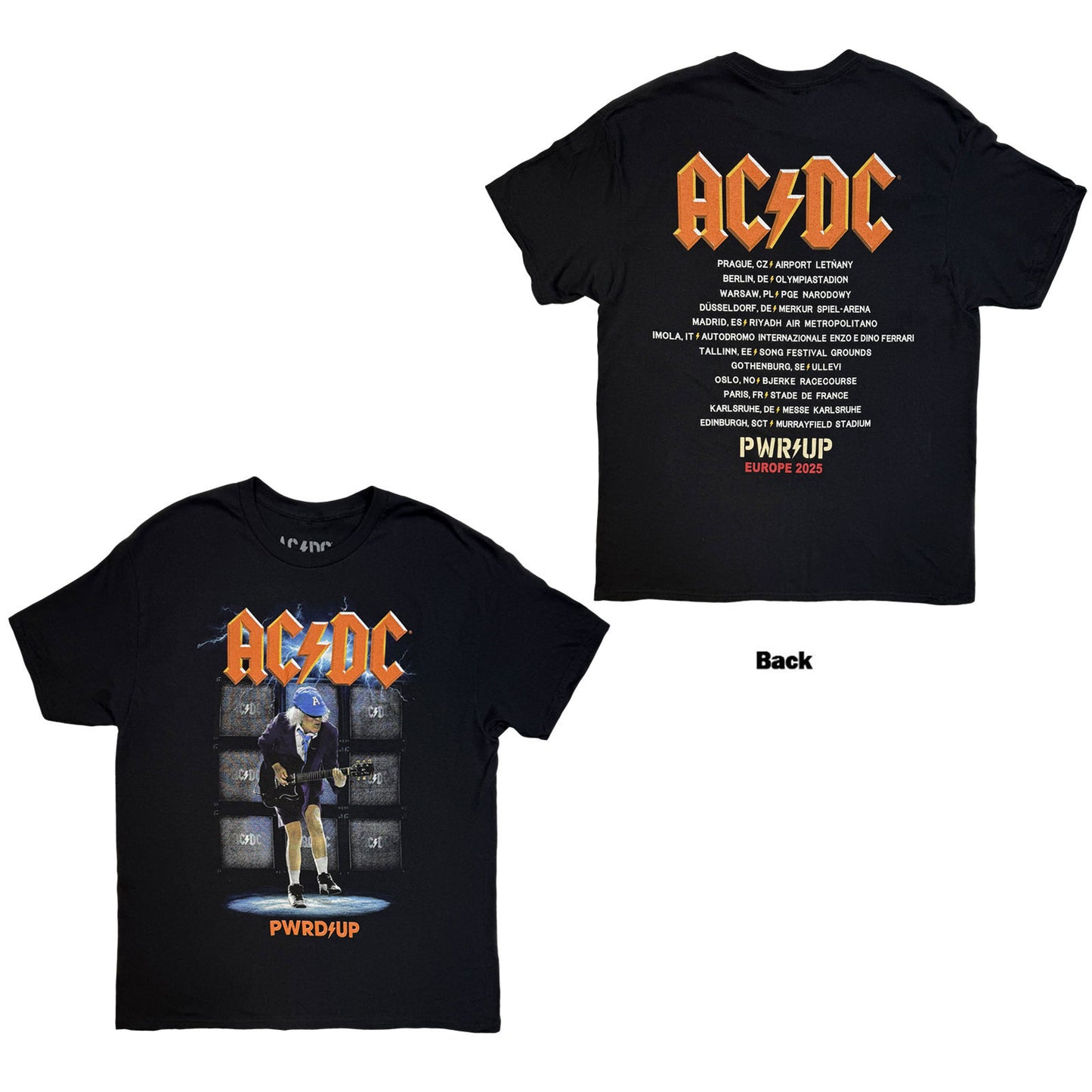 AC/DC Angus Amps Eu Tour '25 T-shirt Front
