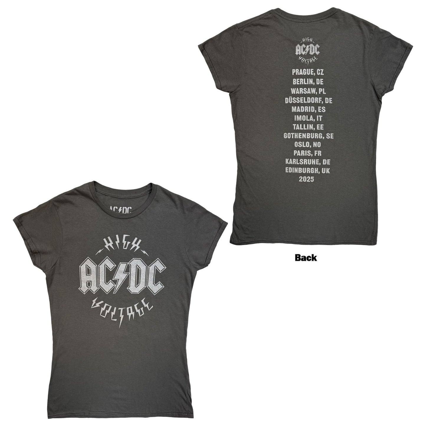 AC/DC Silver High Voltage Eu Tour '25 T-shirt