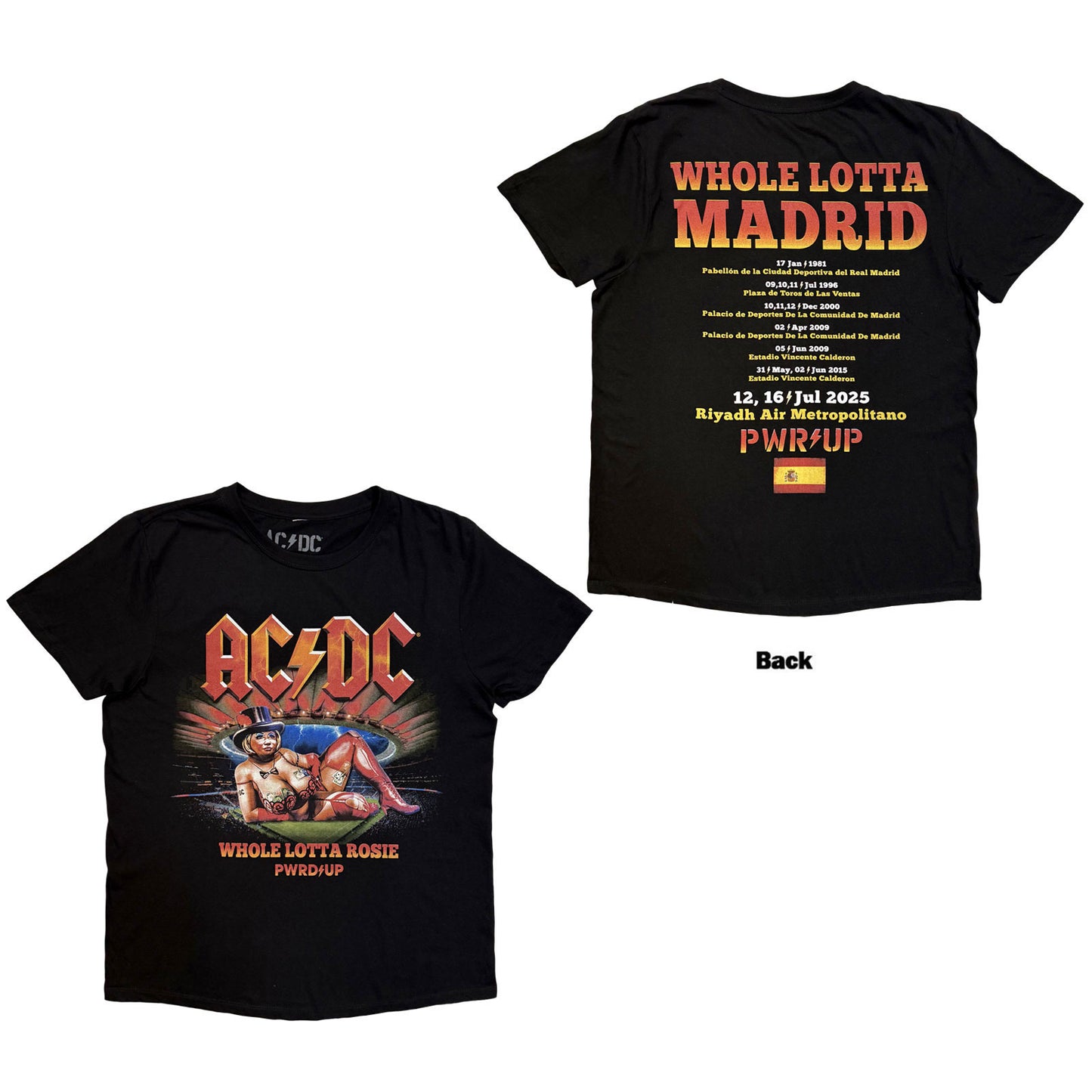 AC/DC Whole Lotta Madrid Eu Tour '25 T-shirt Front