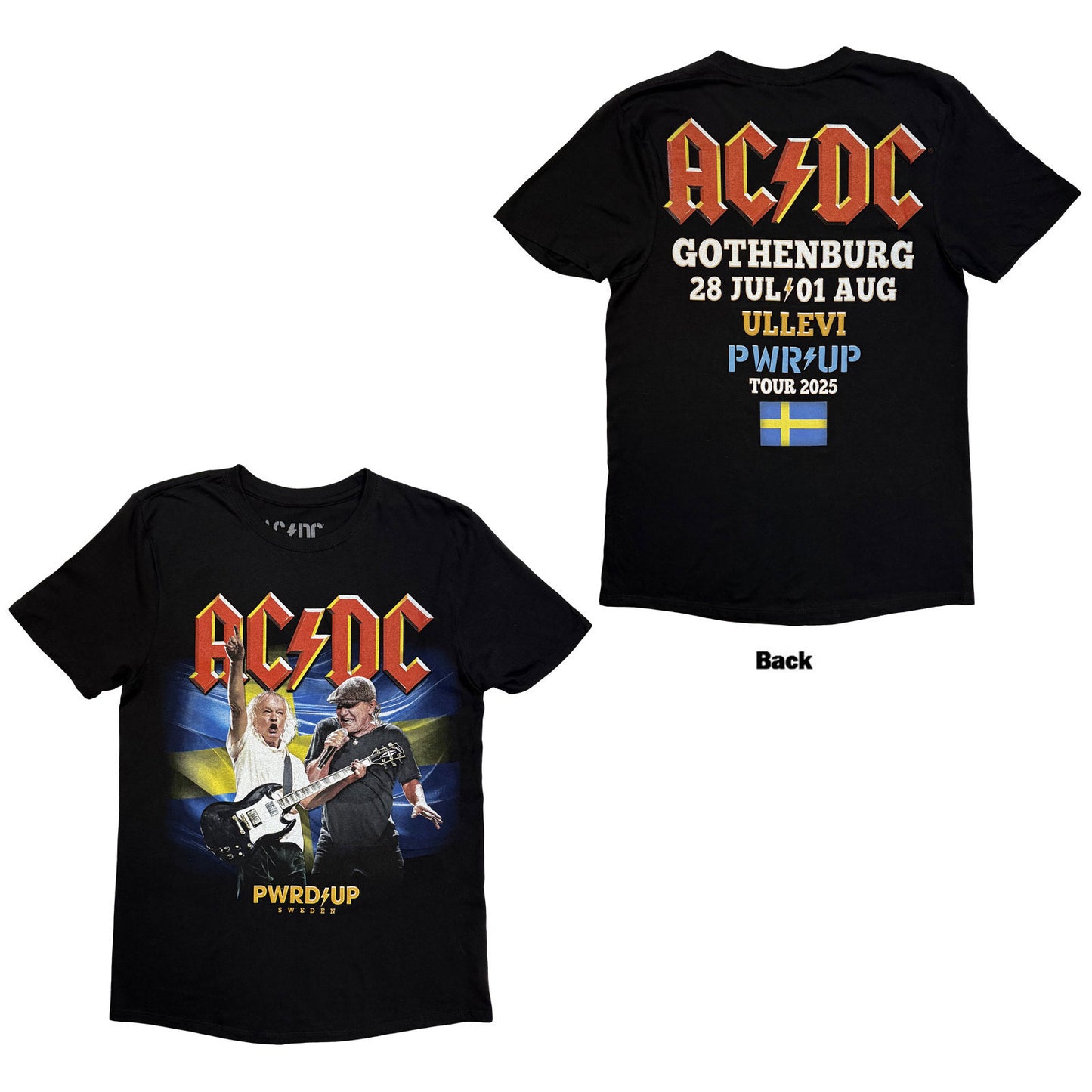 AC/DC Pwr'd-up Sweden Eu Tour '25 T-shirt Front