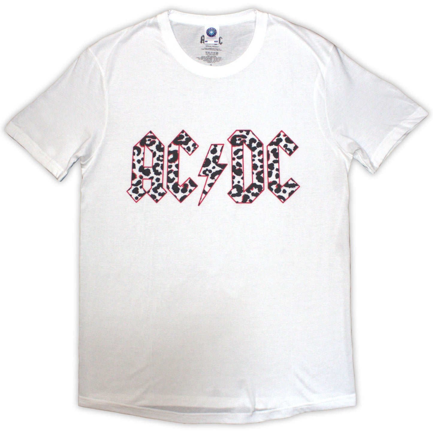 AC/DC Mono Leopard Print Logo T-shirt Front