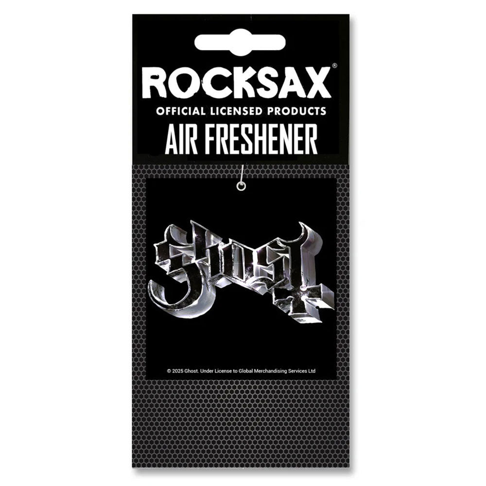 Ghost Chrome Logo Air Freshener Front