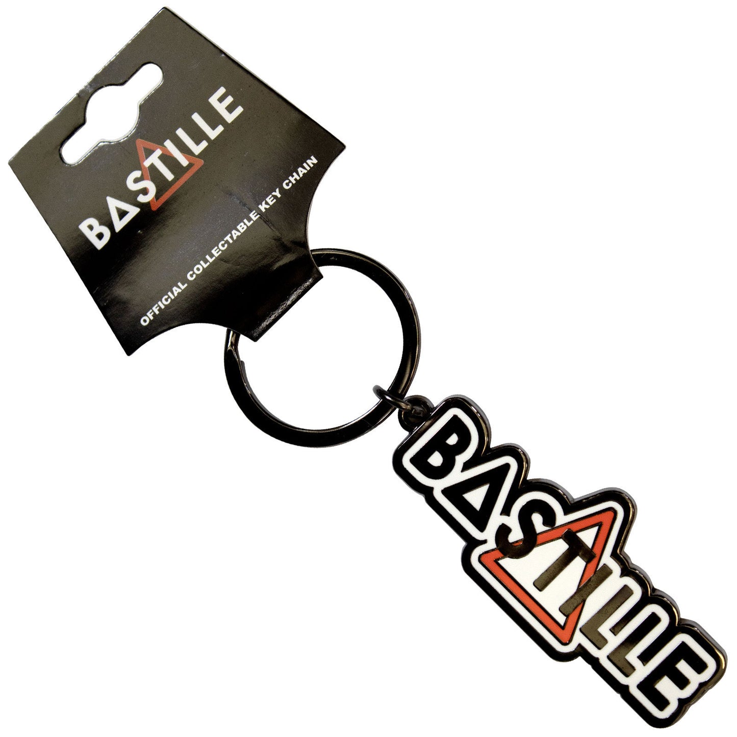 Bastille Orange Triangle Metal Key Chain Front