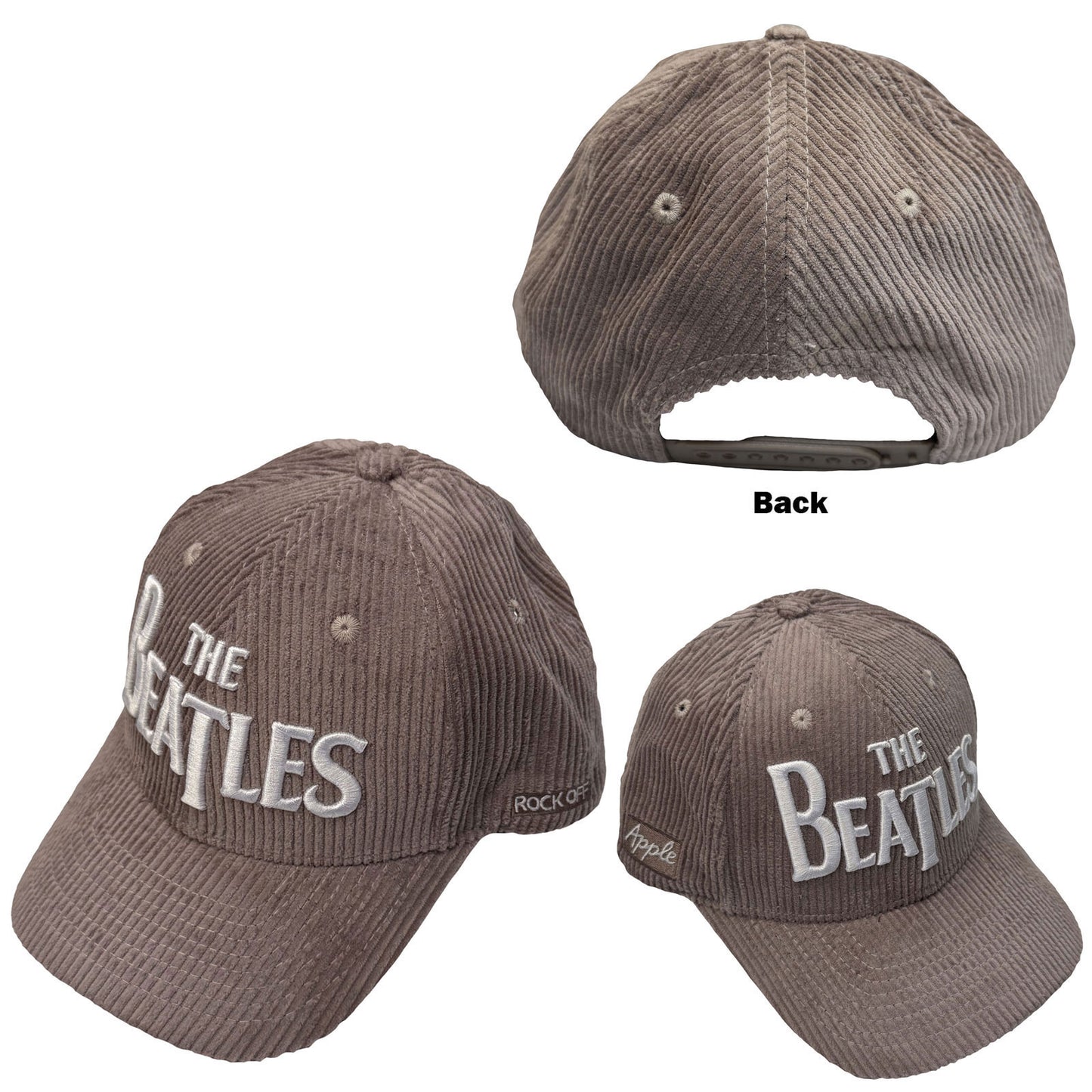 Beatles Drop T Logo & Apple Corduroy Baseball Cap Front