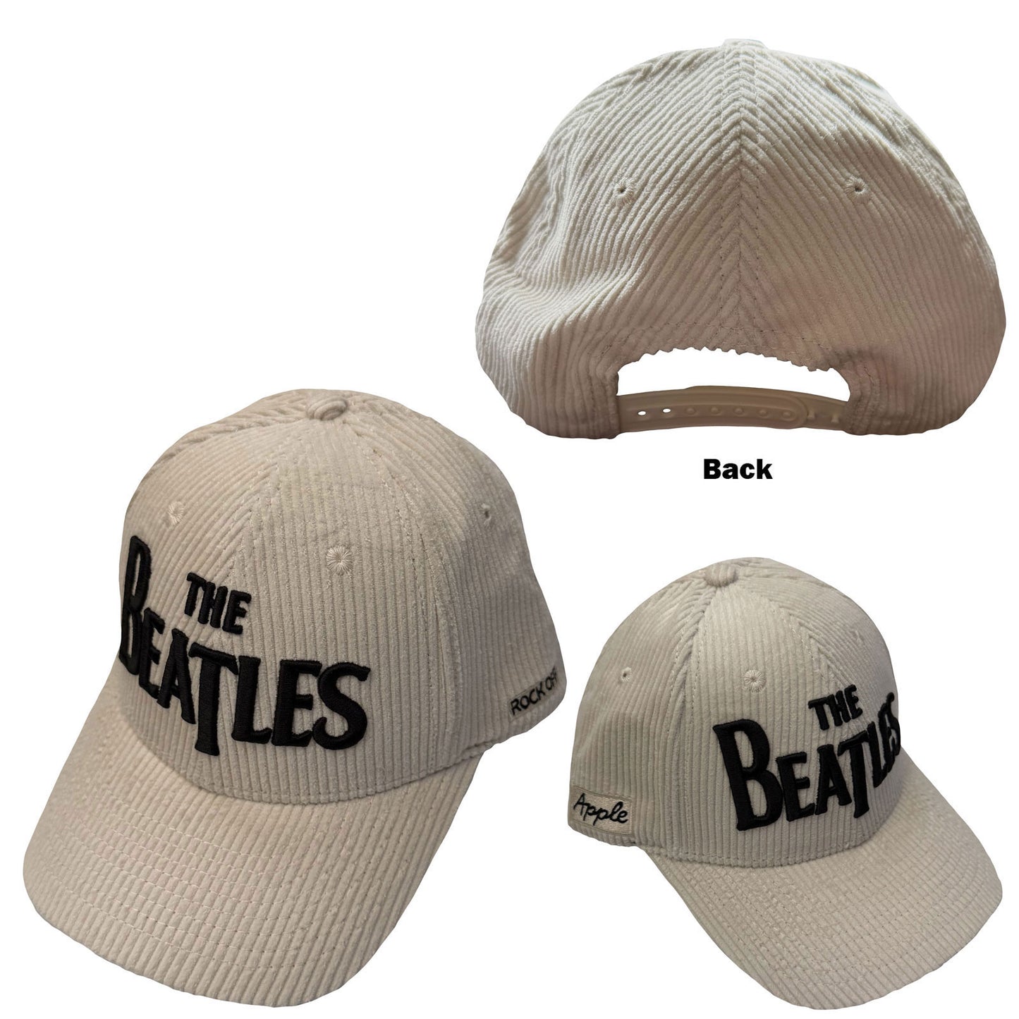 Beatles Drop T Logo & Apple Corduroy Baseball Cap Front