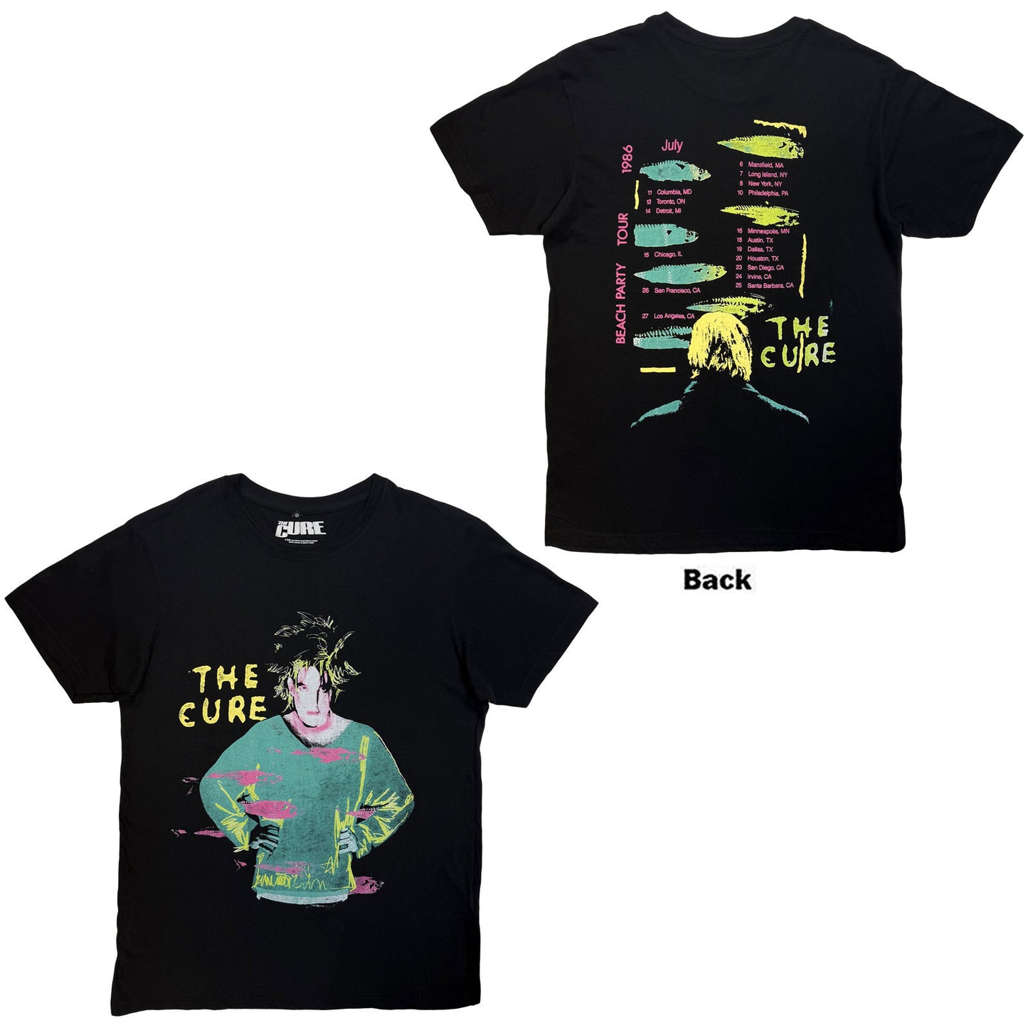 Cure Beach Party Tour '86 Vintage T-shirt Front