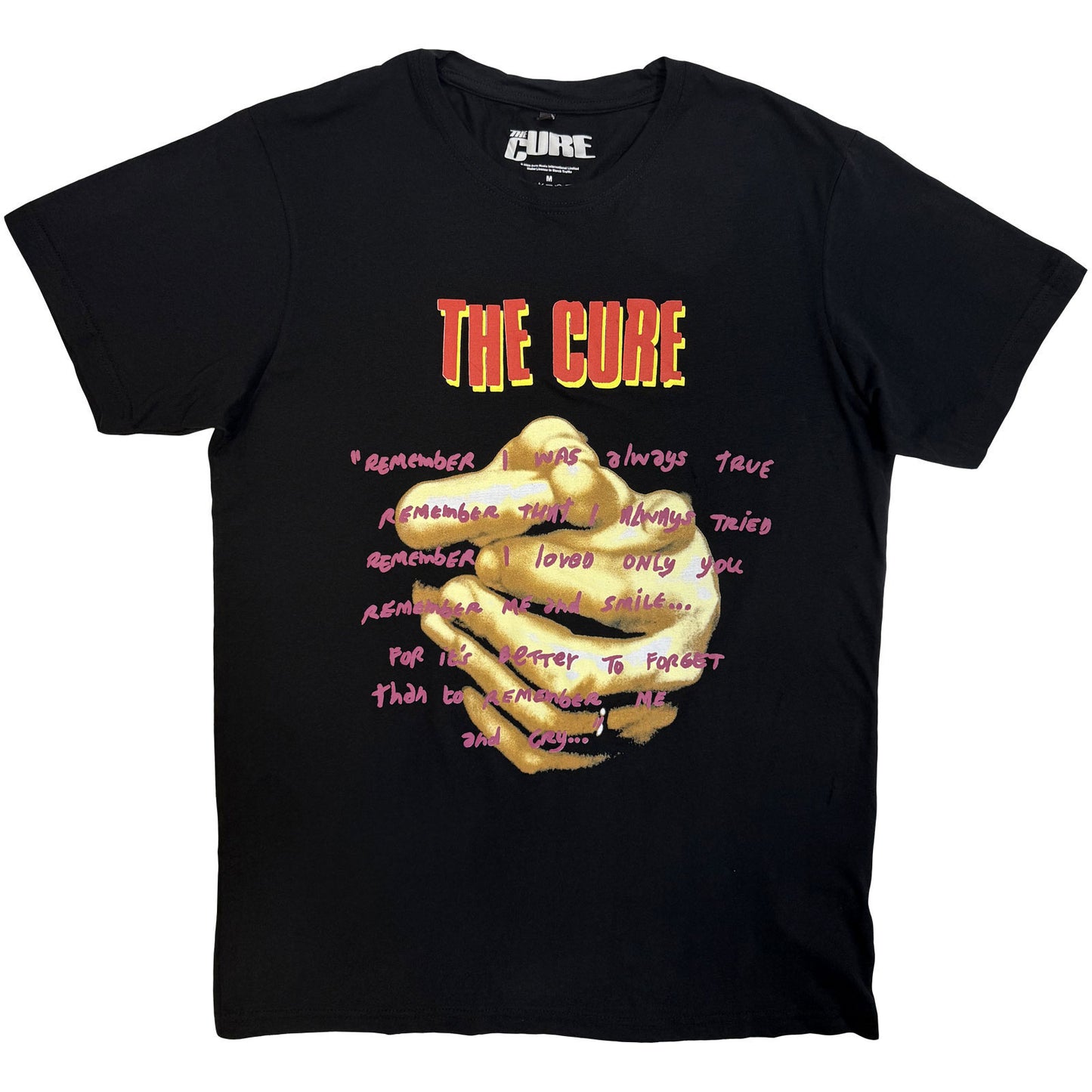 Cure Praying Hands Treasure Lyric Vintage T-shirt Front