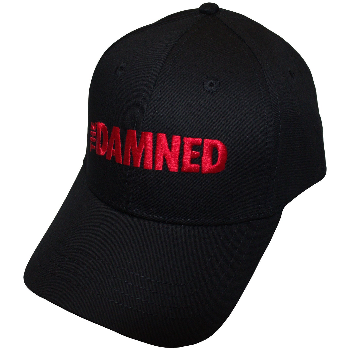 Damned Red Text Logo Baseball Cap Front