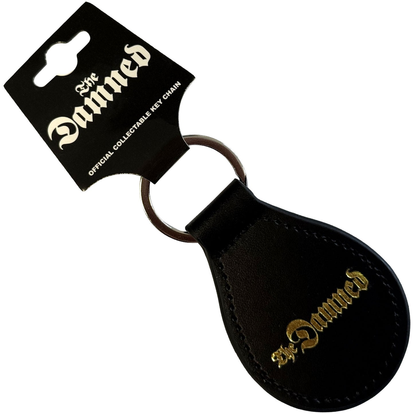Damned Gold Gothic Logo Key Chains Front