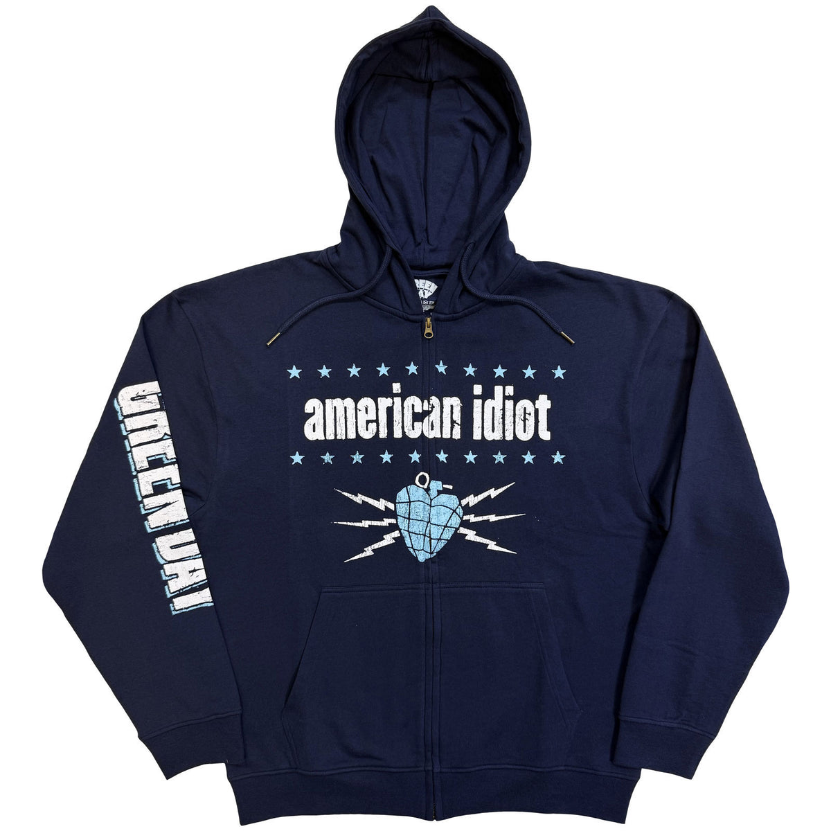 Green Day American Idiot Electric Zippered Hooded Sweatshirt Front