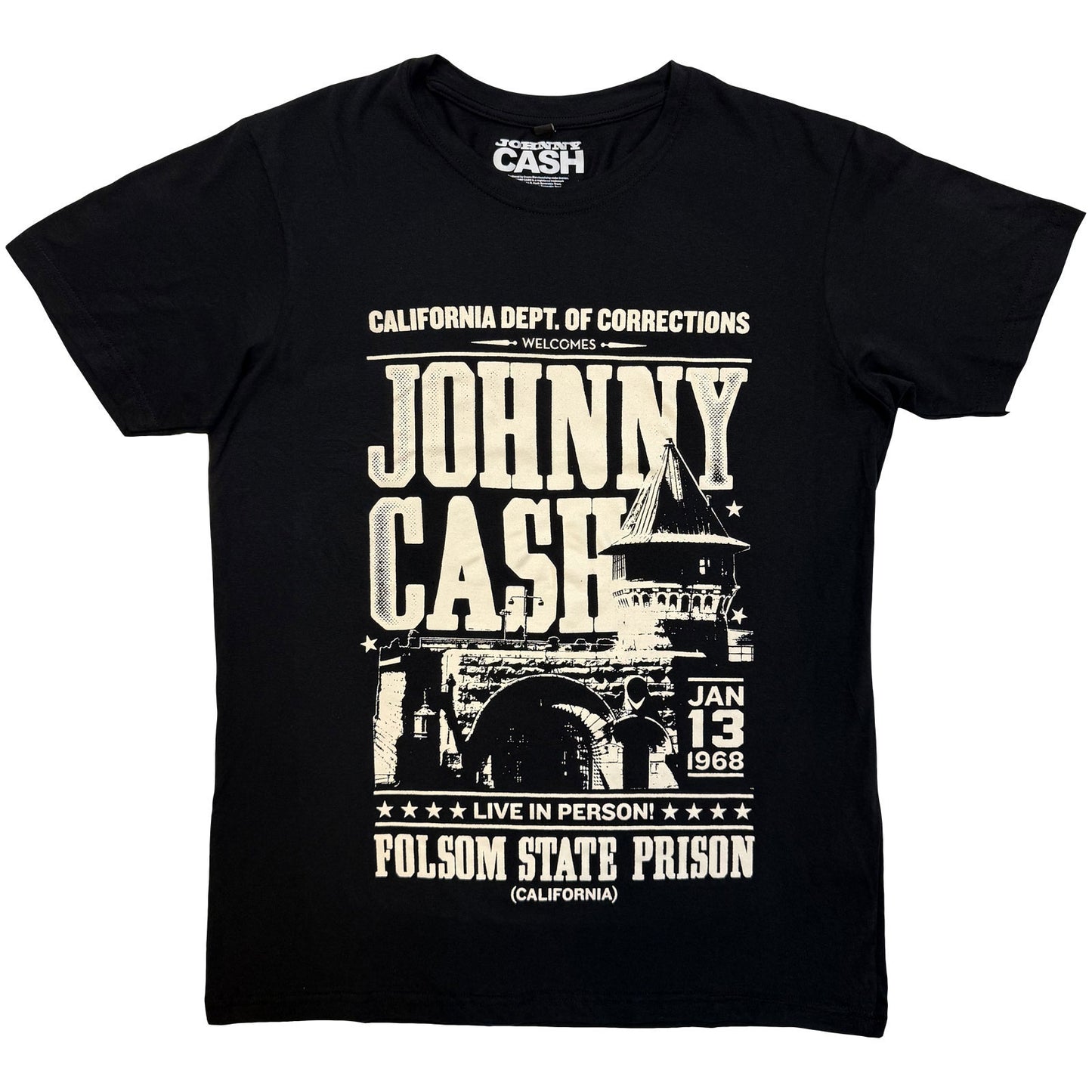 Johnny Cash Prison Poster Vintage T-shirt Front