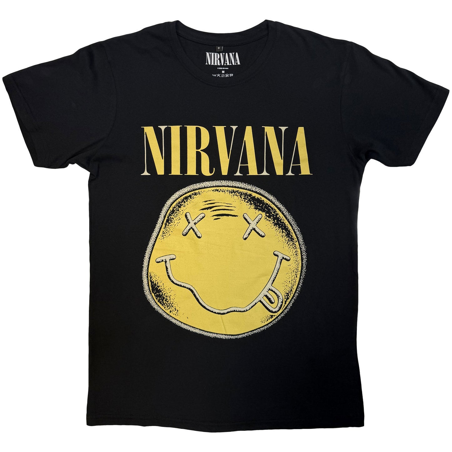 Nirvana Happy Face Infill Distressed Vintage T-shirt Front