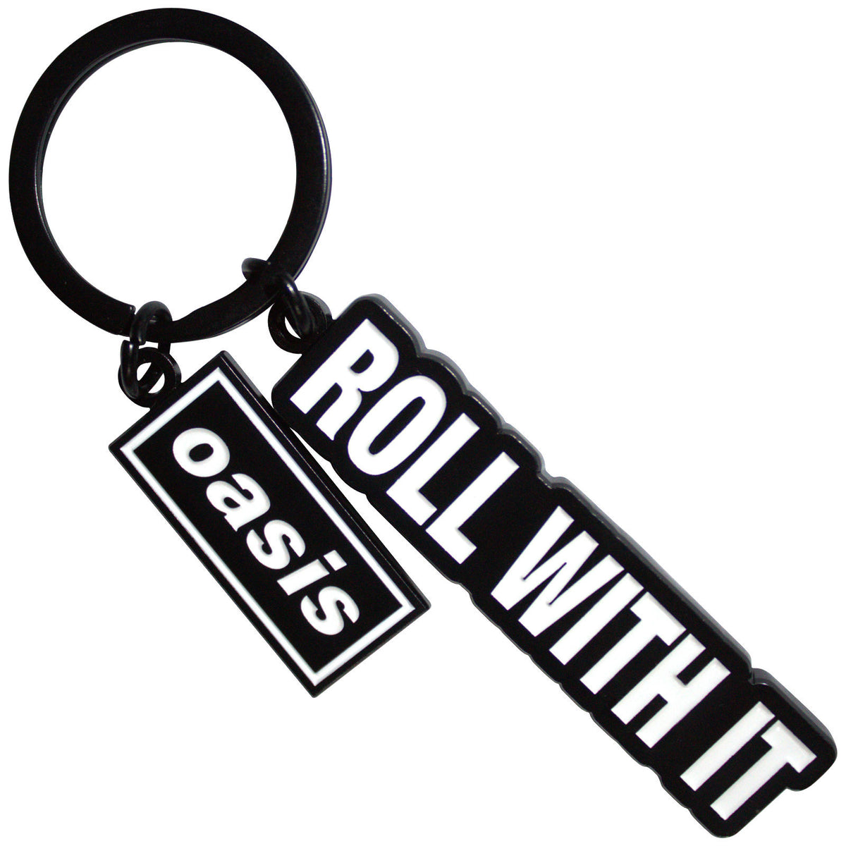 Oasis Roll With It Decca Logo Charm Metal Key Chain Front