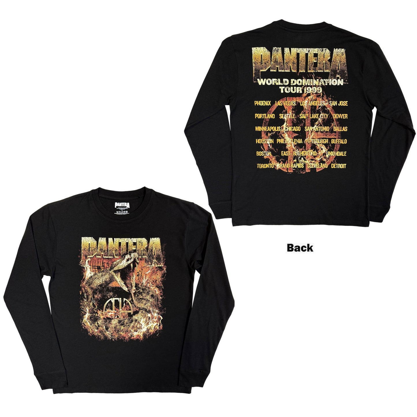 Pantera World Domination Tour Long Sleeve Front