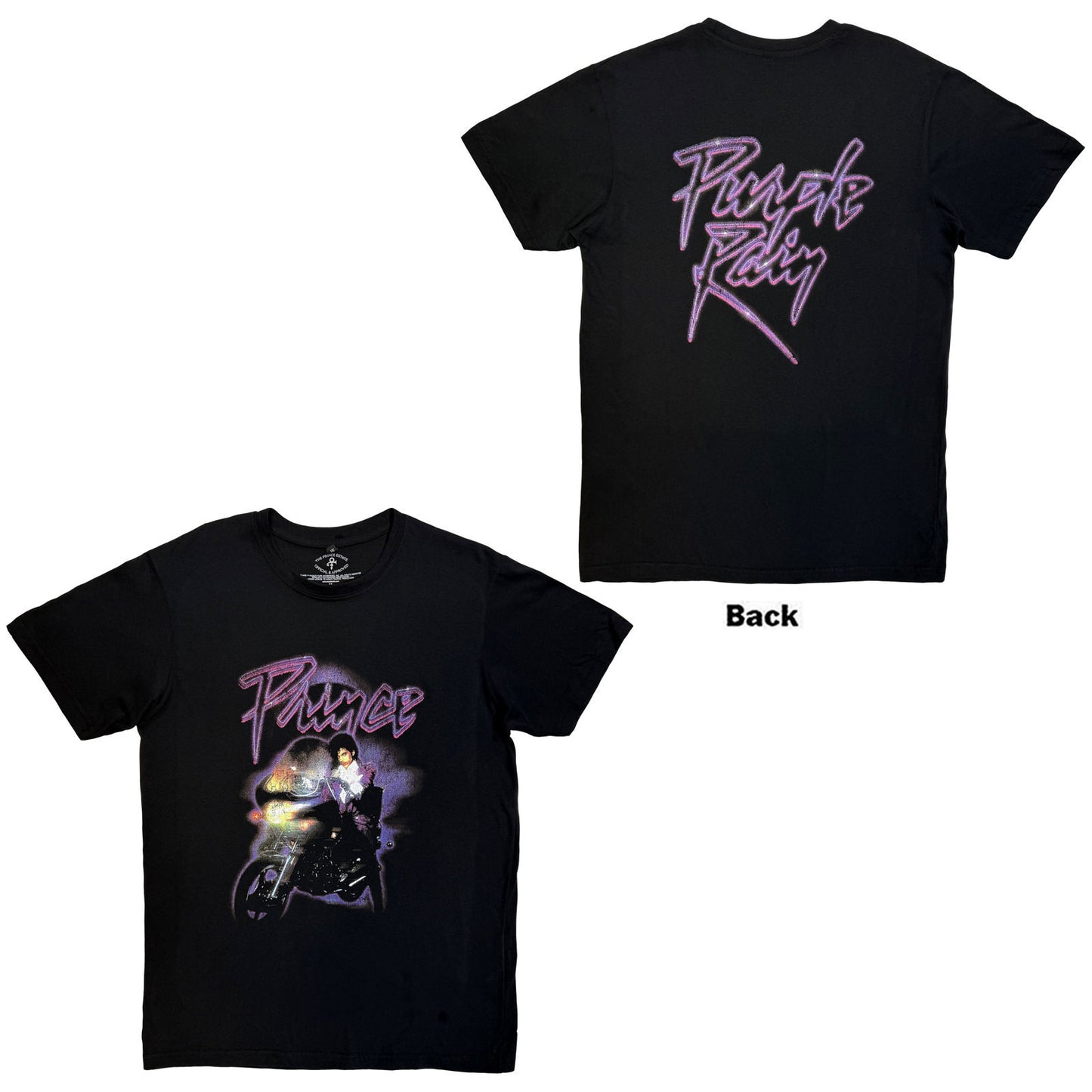 Prince Purple Rain Logo Outline Vintage T-shirt Front