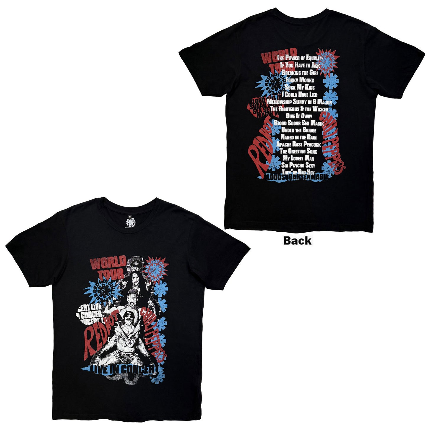 Red Hot Chili Peppers Blood Sugar Sex Magik Tracklist Vintage T-shirt Front