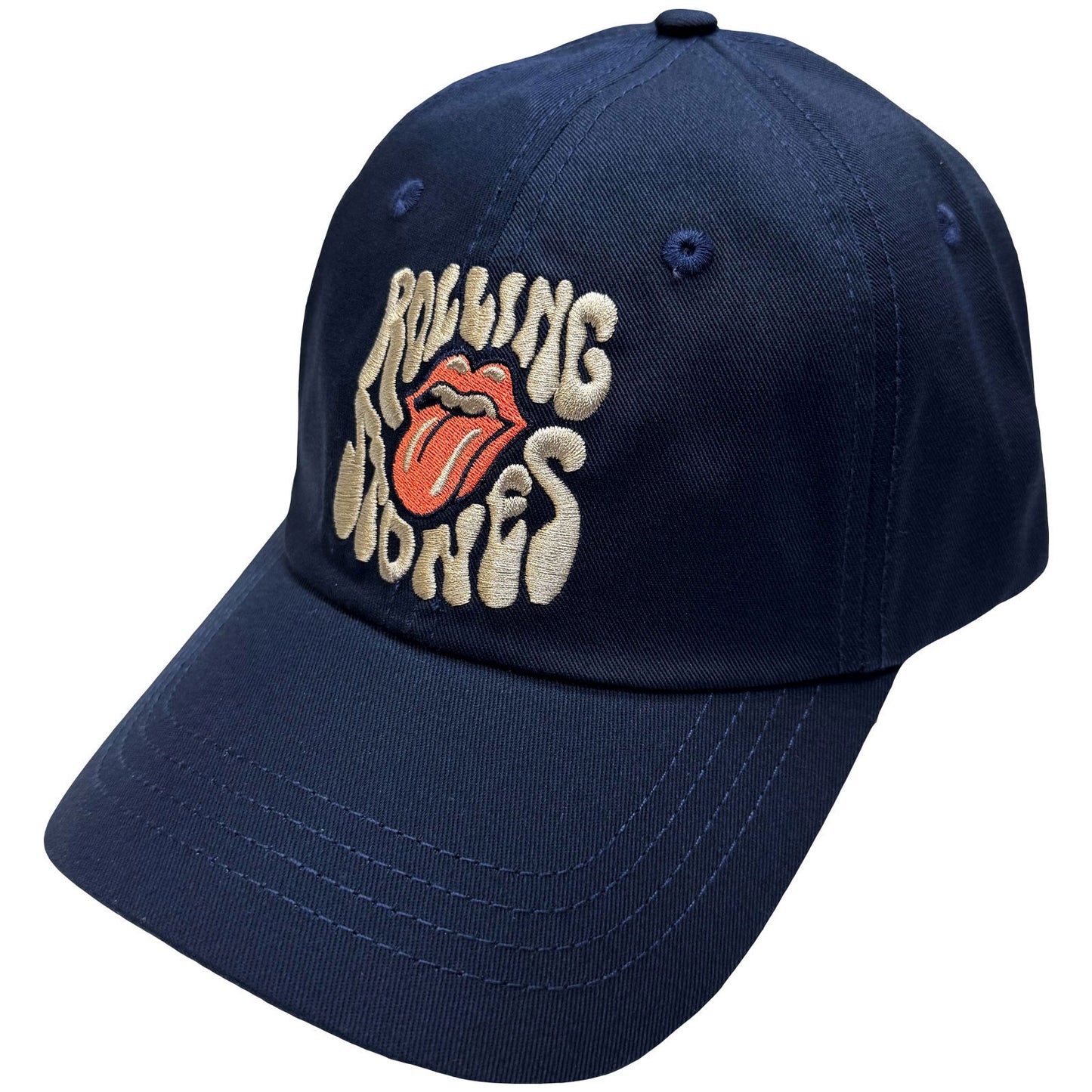 Rolling Stones Swirl Tongue Logo Baseball Cap Front