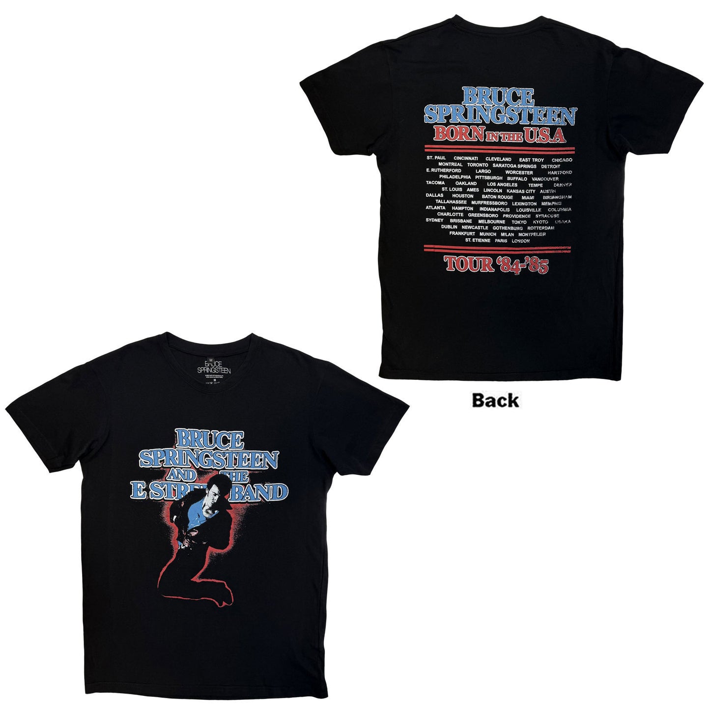 Bruce Springsteen E Street Tour '84-'85 Vintage T-shirt Front