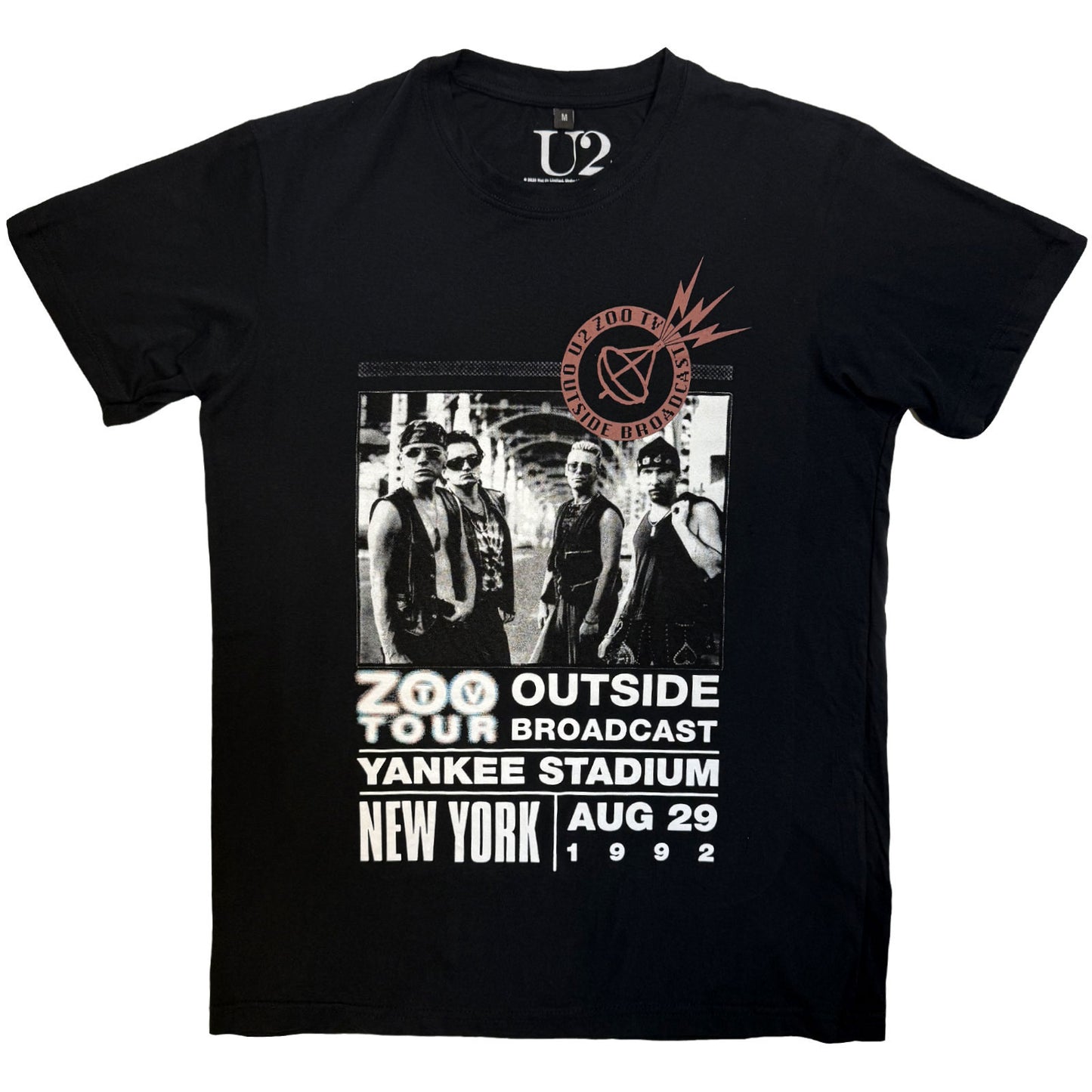 U2 Zoo Tv Tour Ny Poster 08.29.92 Vintage T-shirt Front